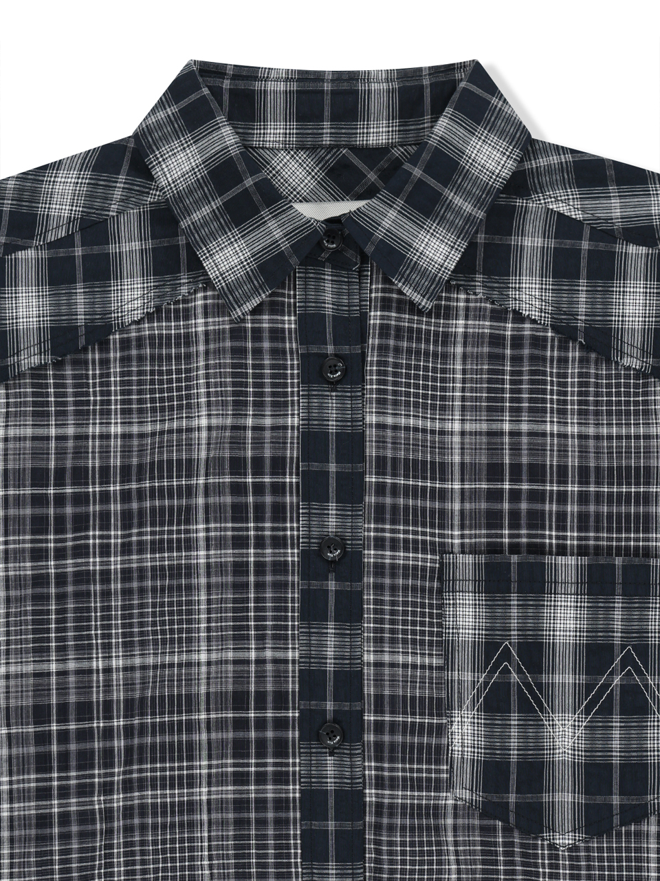 MIXED CHECK OVER FIT SHIRT
