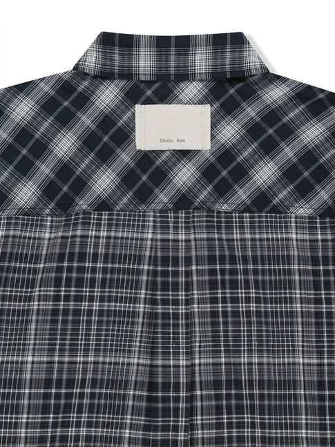 MIXED CHECK OVER FIT SHIRT