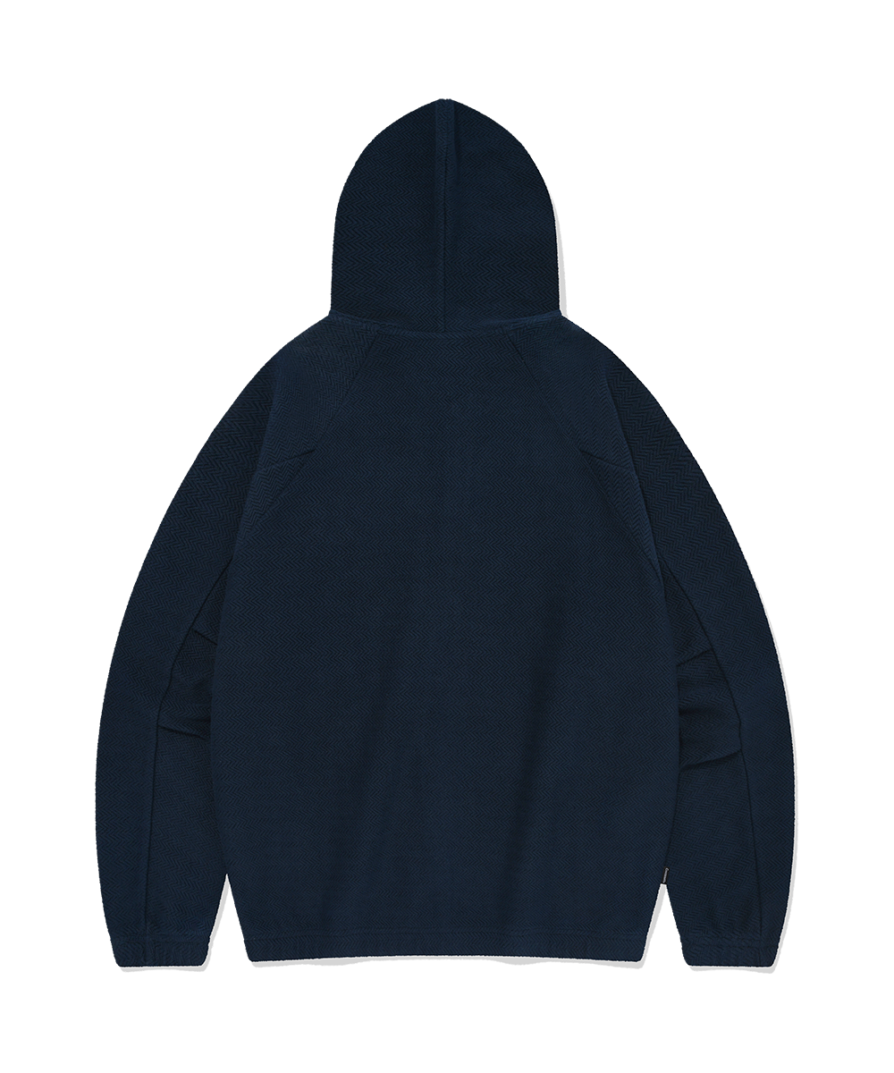 HERRINGBONE HOODIE ZIP-UP