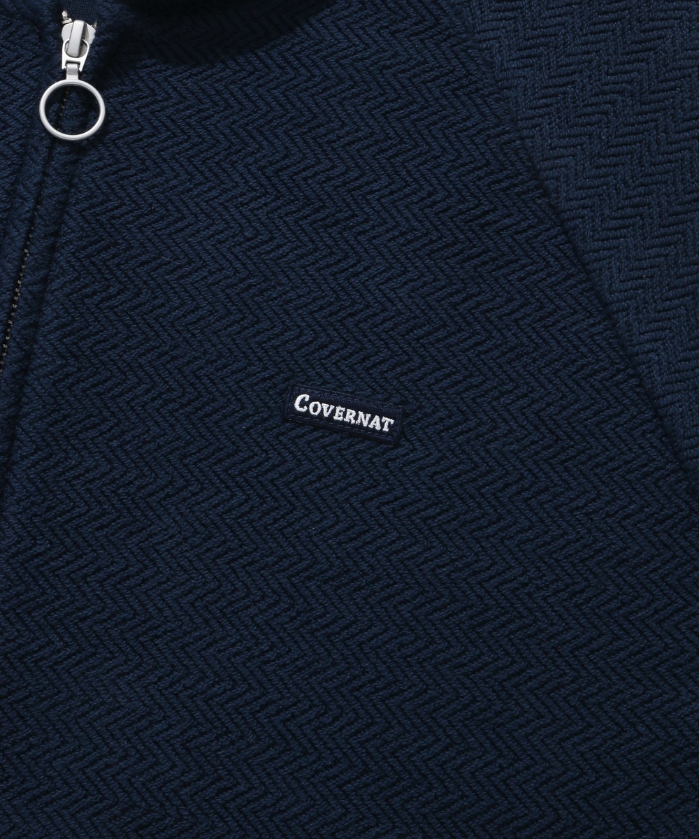 HERRINGBONE HOODIE ZIP-UP