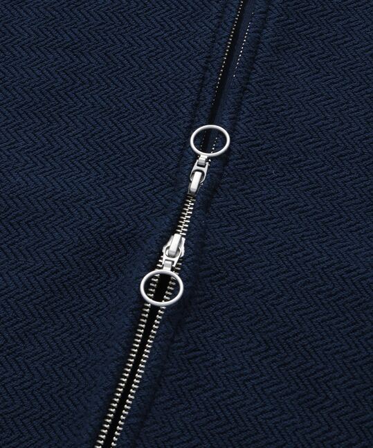 HERRINGBONE HOODIE ZIP-UP