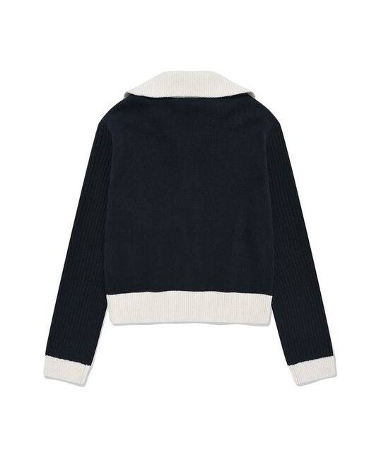 WOMEN HIGH-NECK ZIP-UP KNIT