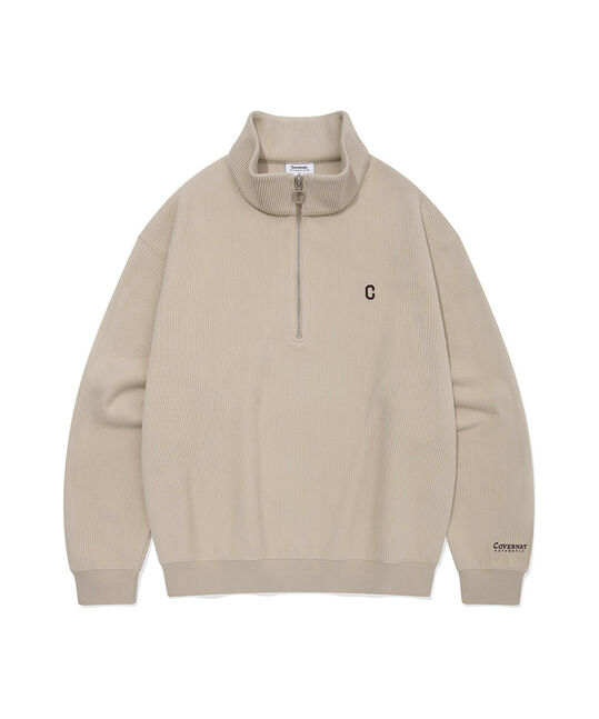 SMALL C LOGO CORDUROY HALF ZIP-UP