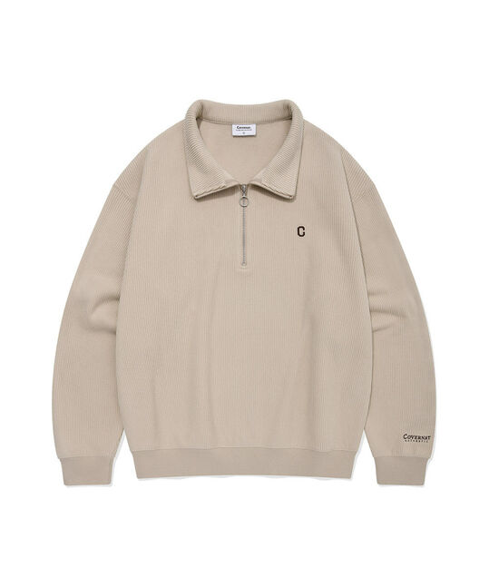 SMALL C LOGO CORDUROY HALF ZIP-UP