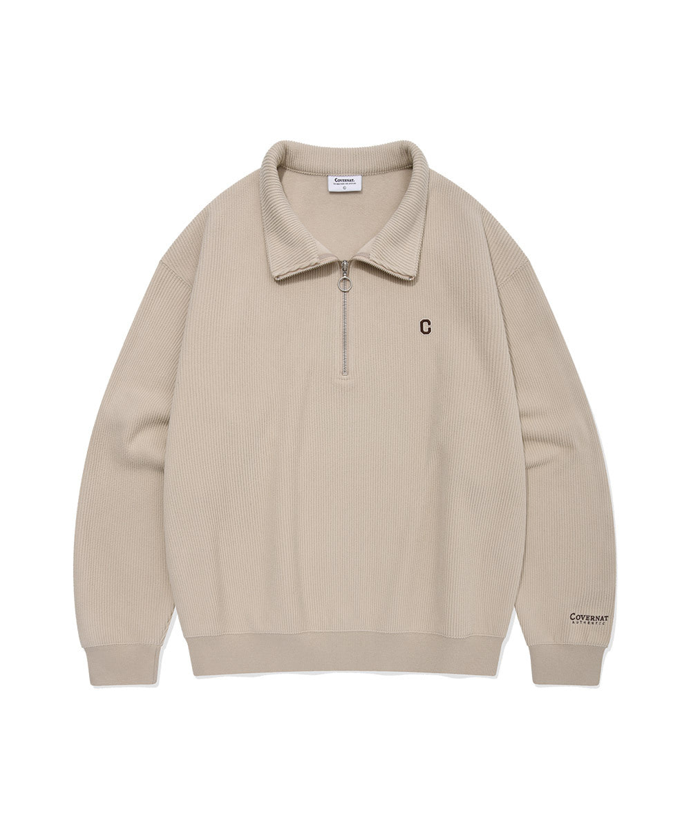 SMALL C LOGO CORDUROY HALF ZIP-UP
