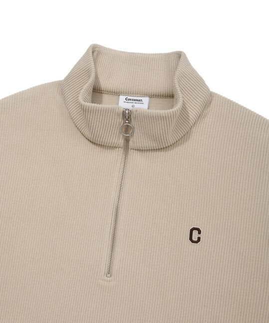 SMALL C LOGO CORDUROY HALF ZIP-UP
