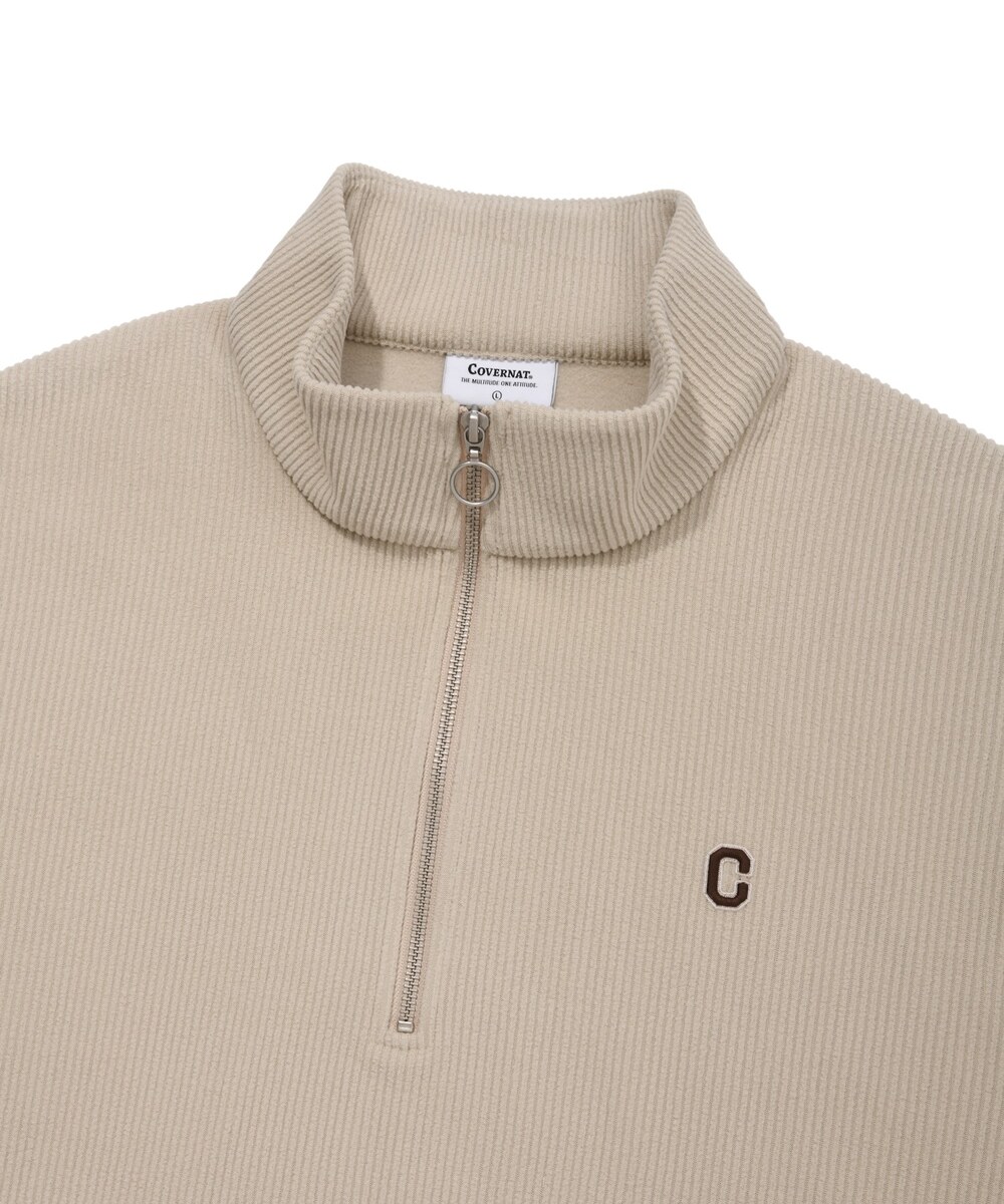 SMALL C LOGO CORDUROY HALF ZIP-UP