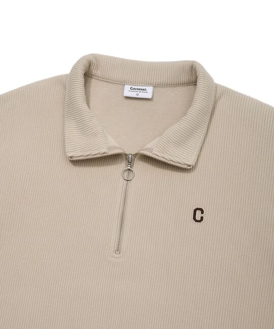 SMALL C LOGO CORDUROY HALF ZIP-UP