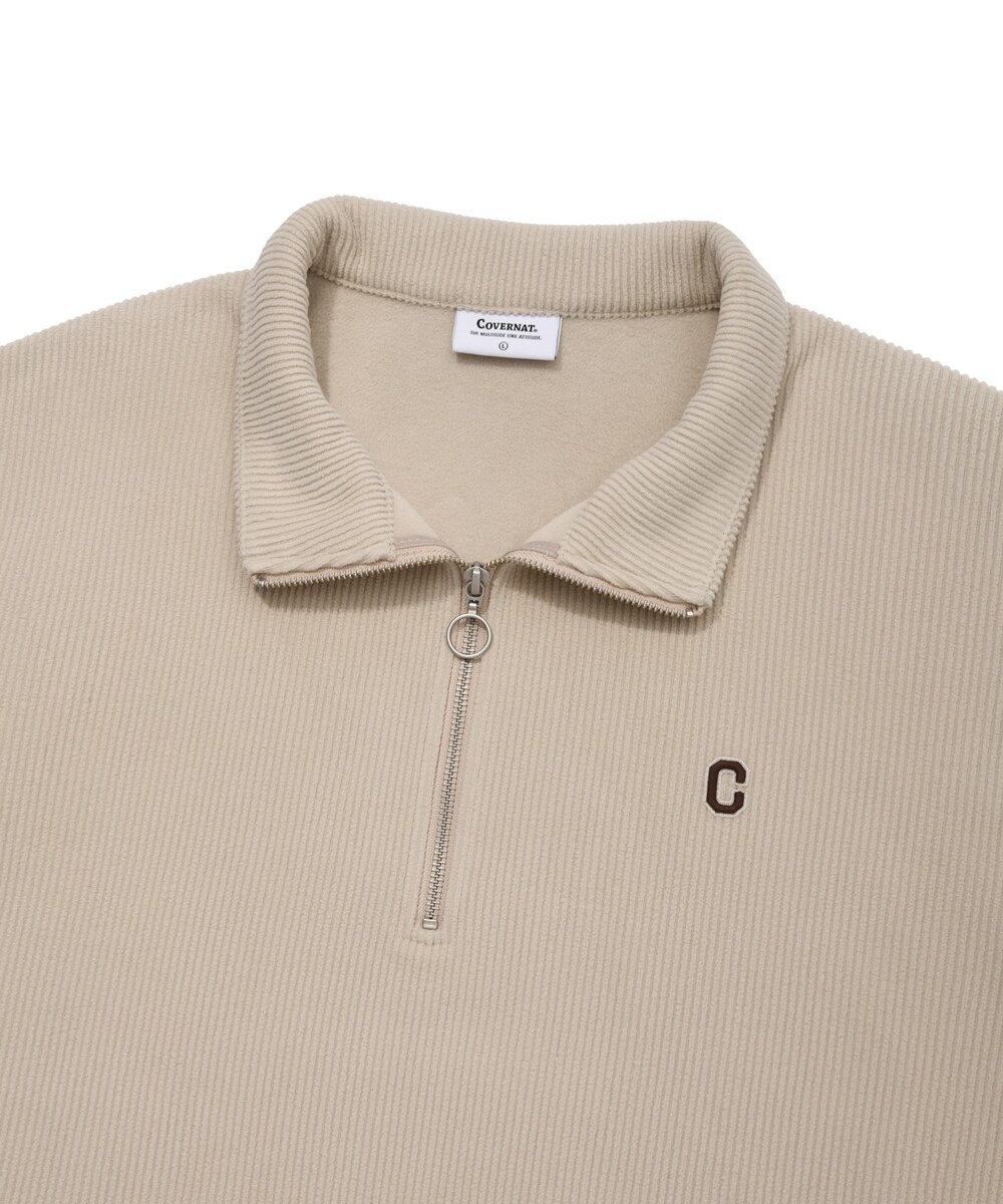 SMALL C LOGO CORDUROY HALF ZIP-UP