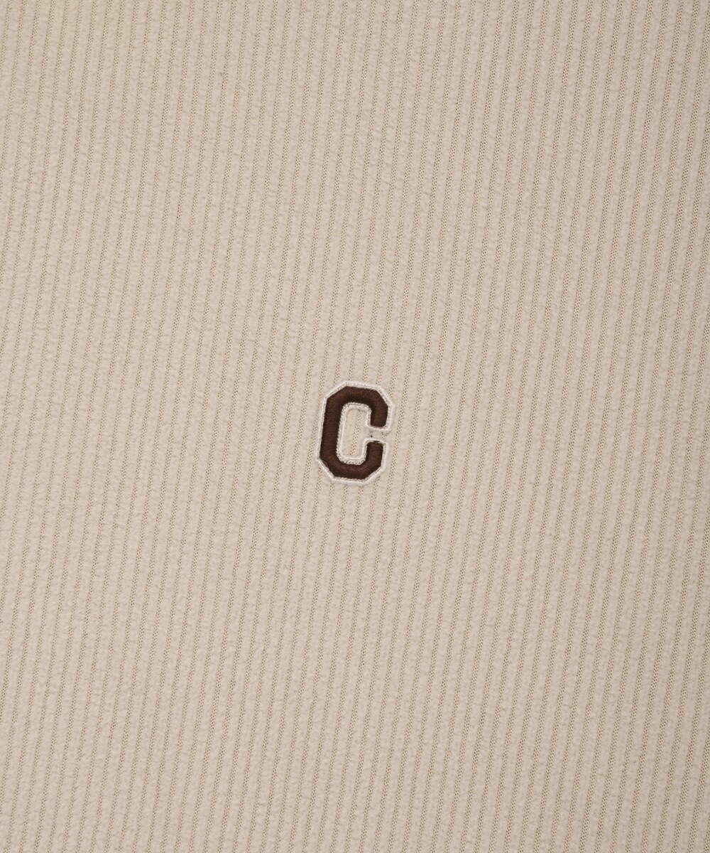 SMALL C LOGO CORDUROY HALF ZIP-UP