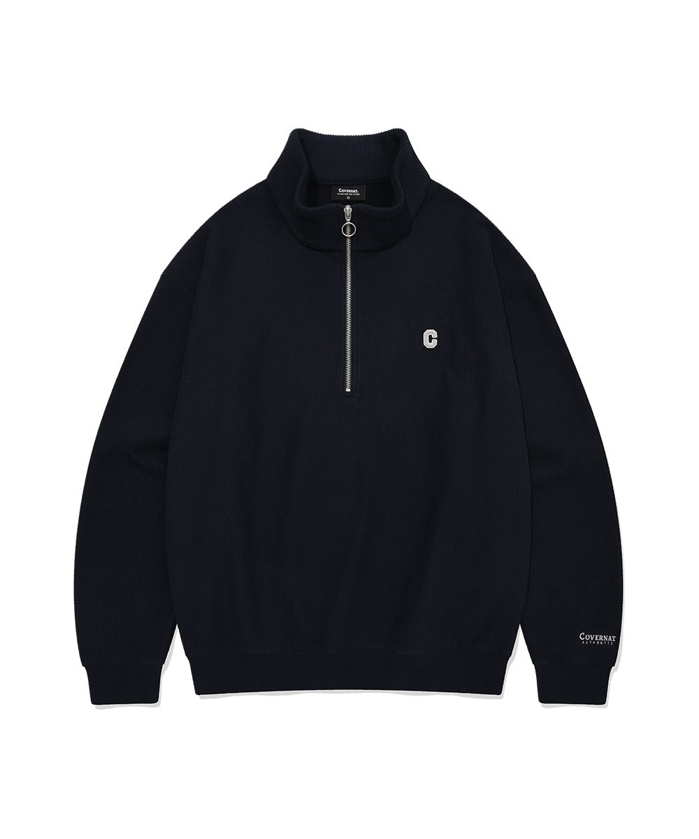 SMALL C LOGO CORDUROY HALF ZIP-UP