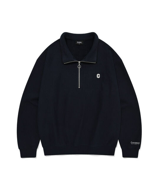 SMALL C LOGO CORDUROY HALF ZIP-UP