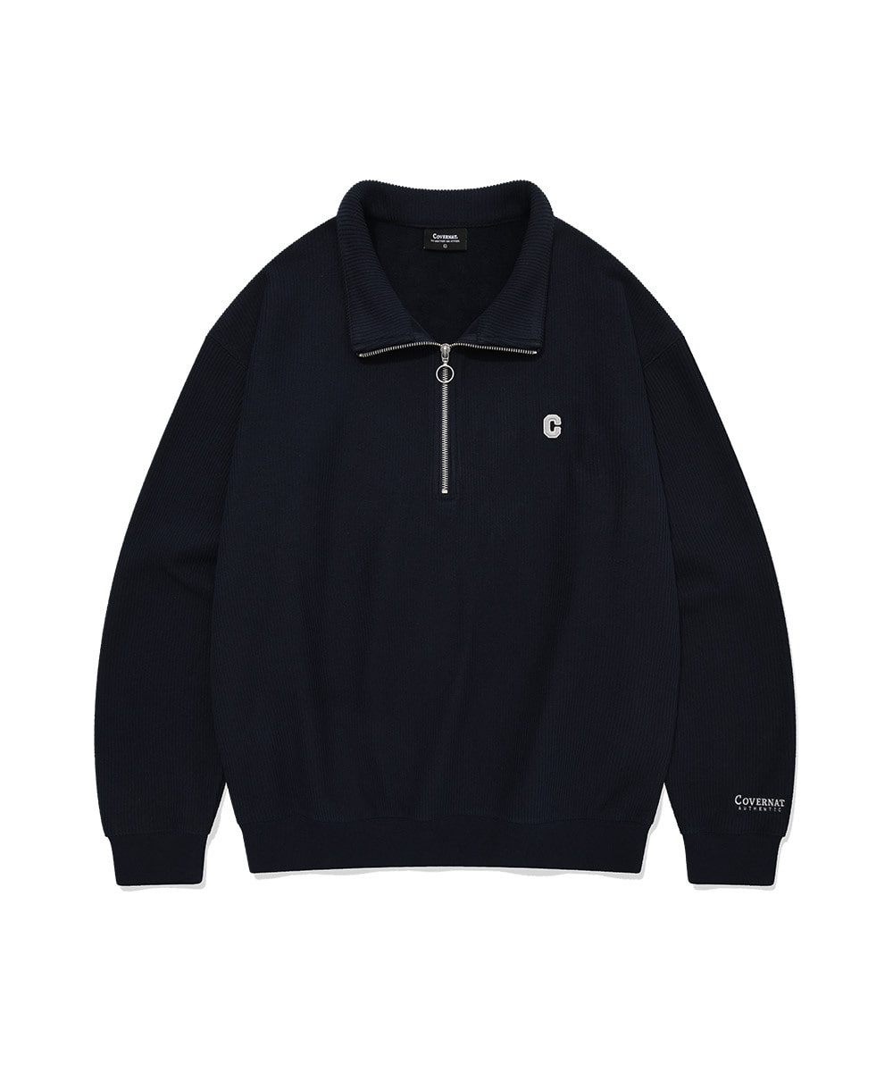SMALL C LOGO CORDUROY HALF ZIP-UP