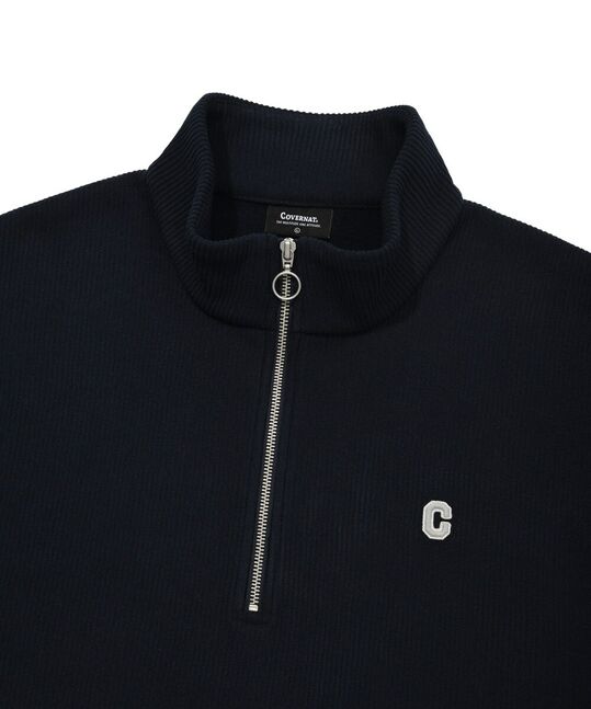 SMALL C LOGO CORDUROY HALF ZIP-UP