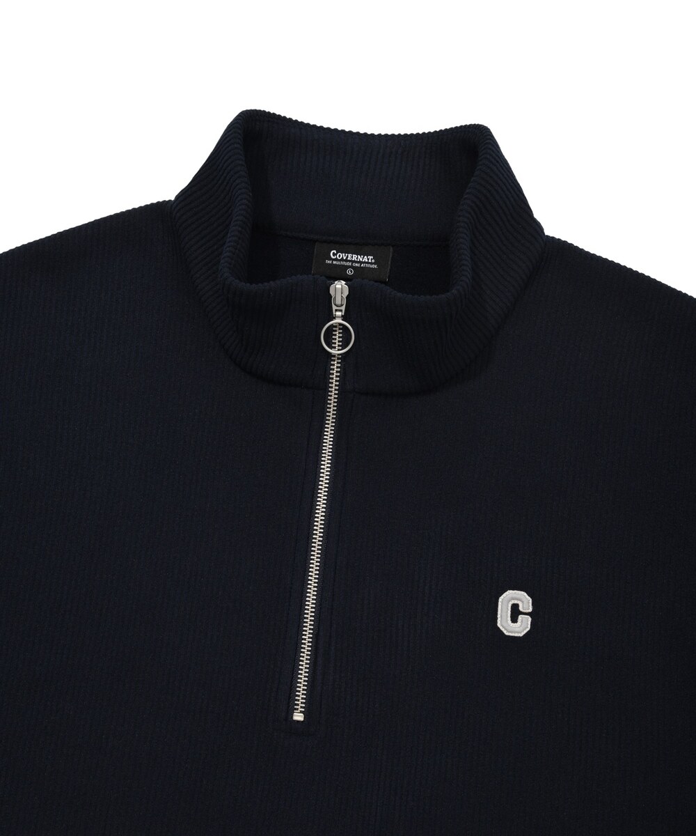 SMALL C LOGO CORDUROY HALF ZIP-UP