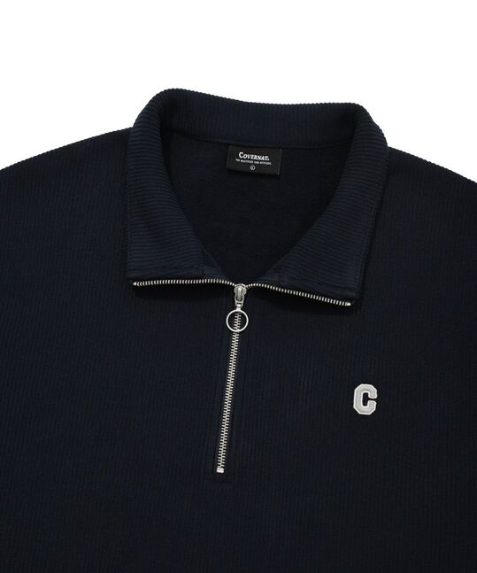 SMALL C LOGO CORDUROY HALF ZIP-UP