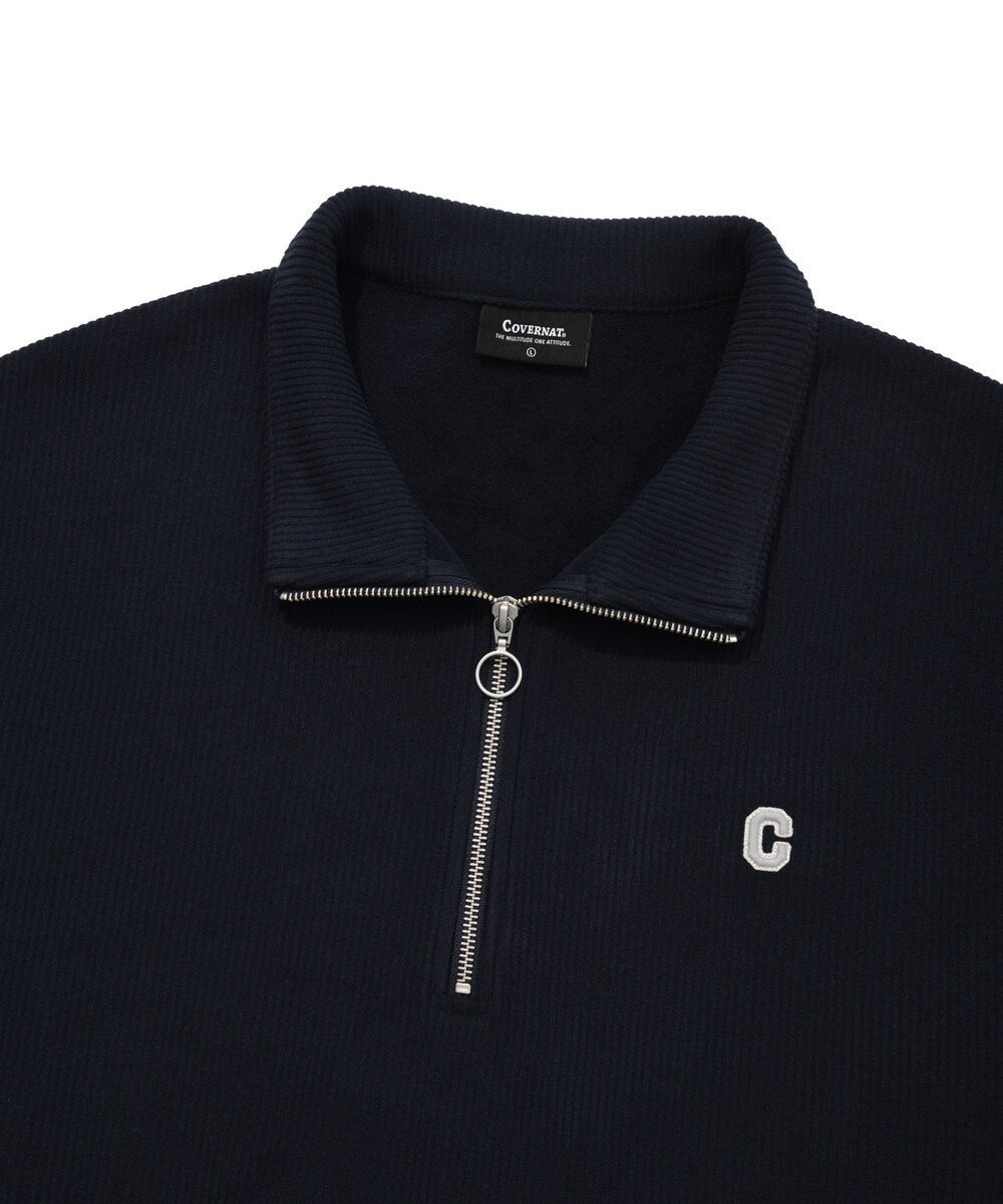 SMALL C LOGO CORDUROY HALF ZIP-UP