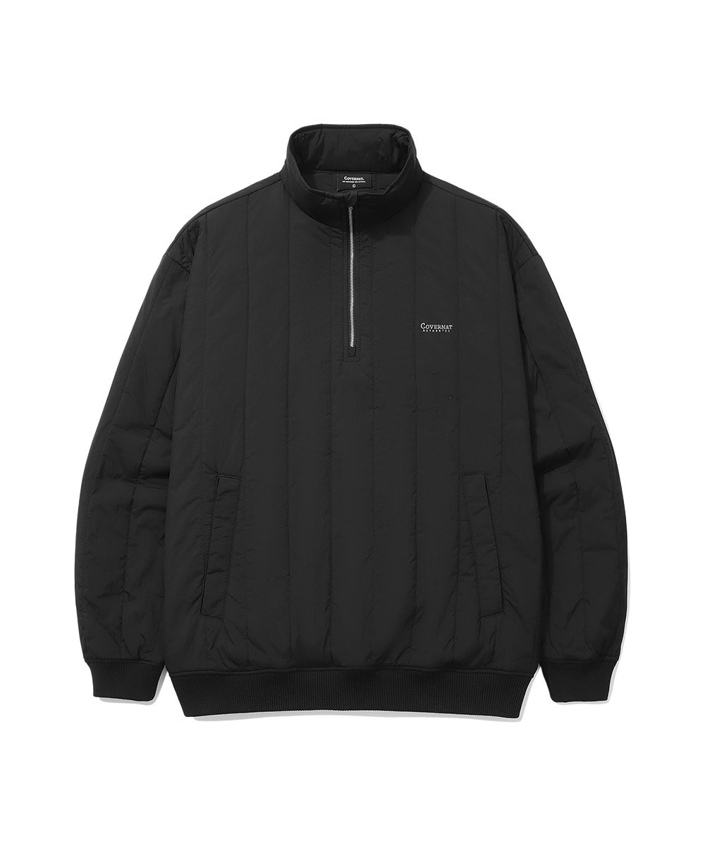 QUILTING HALF ZIP-UP OVER FIT SWEATSHIRT