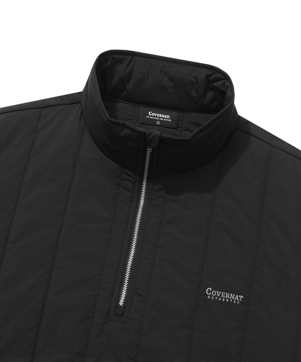 QUILTING HALF ZIP-UP OVER FIT SWEATSHIRT