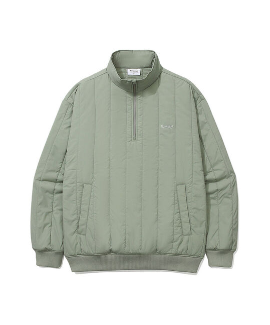 QUILTING HALF ZIP-UP OVER FIT SWEATSHIRT