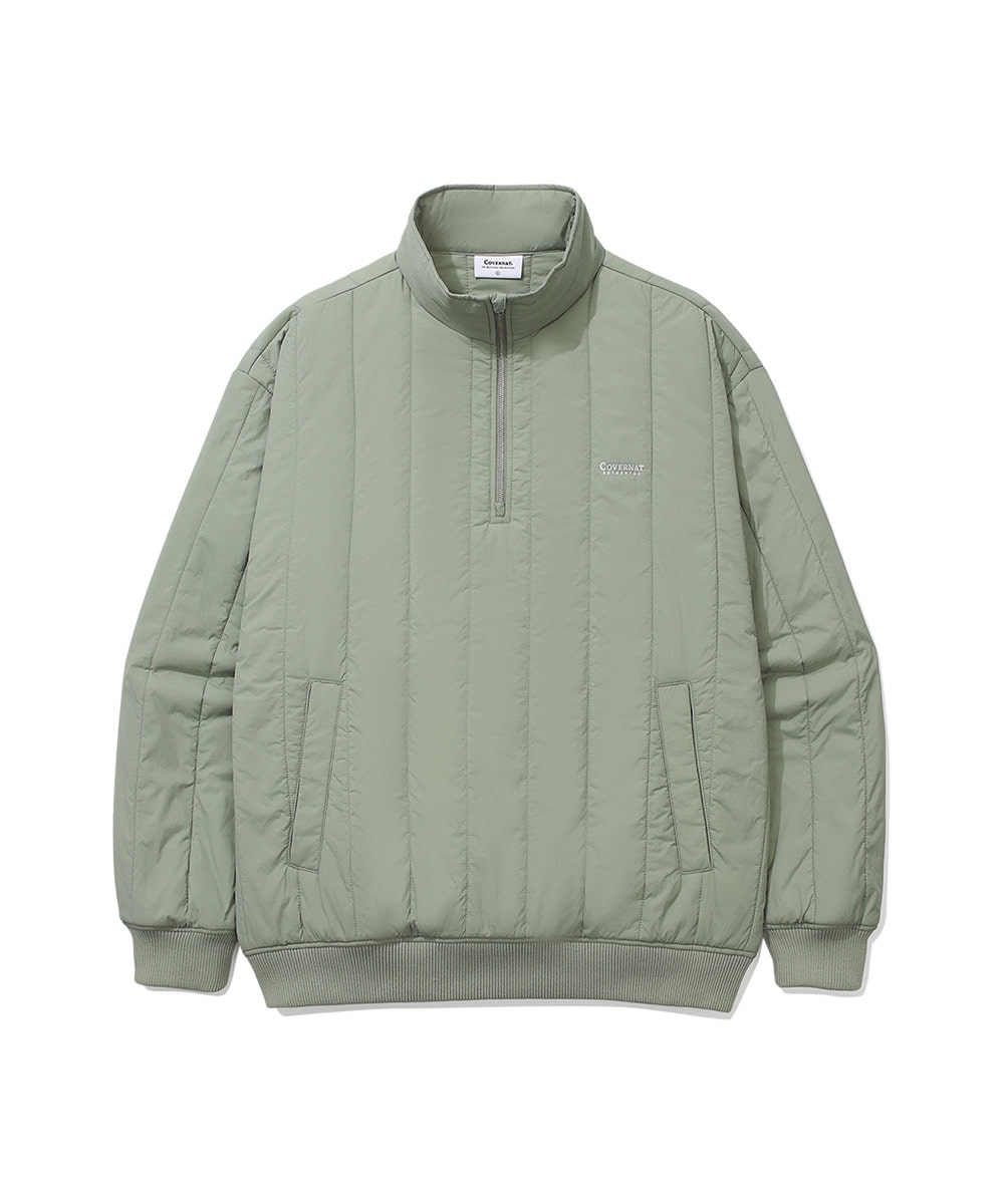 QUILTING HALF ZIP-UP OVER FIT SWEATSHIRT