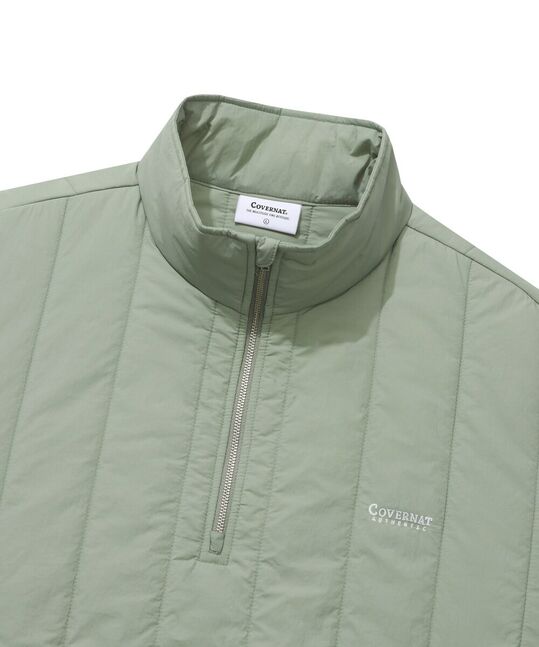 QUILTING HALF ZIP-UP OVER FIT SWEATSHIRT