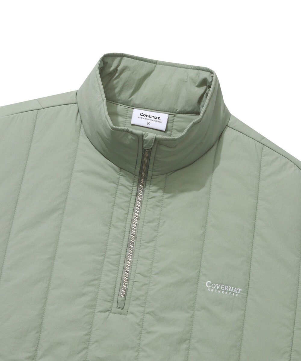 QUILTING HALF ZIP-UP OVER FIT SWEATSHIRT