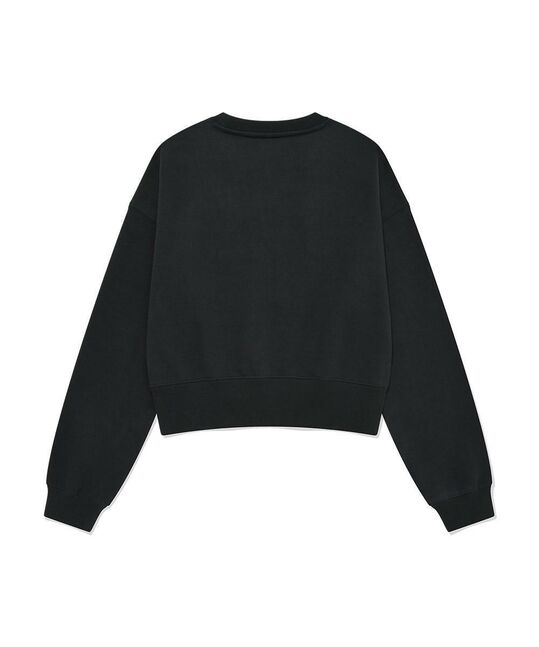 WOMEN CROP CLOVERHEART EMBROIDERY SWEATSHIRT