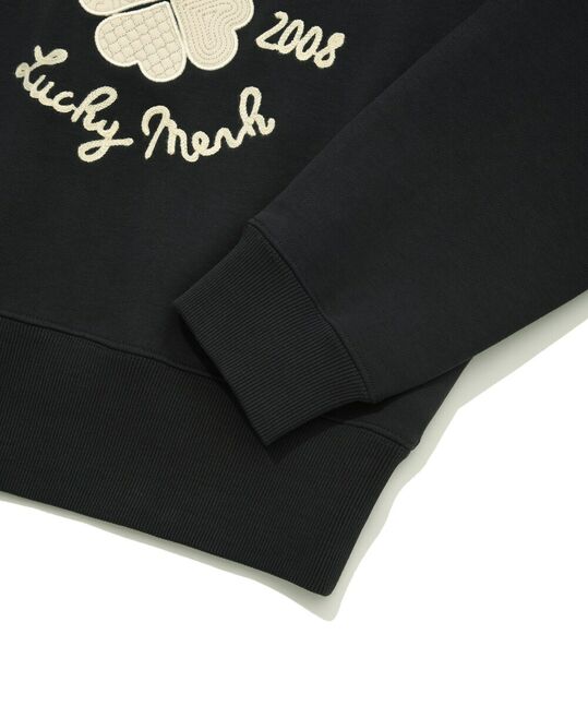 WOMEN CROP CLOVERHEART EMBROIDERY SWEATSHIRT