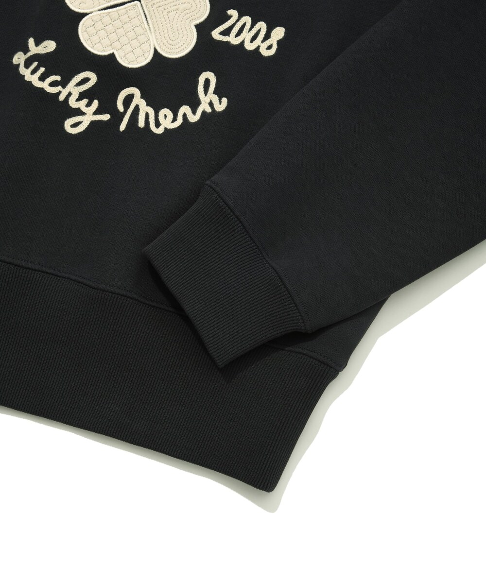 WOMEN CROP CLOVERHEART EMBROIDERY SWEATSHIRT