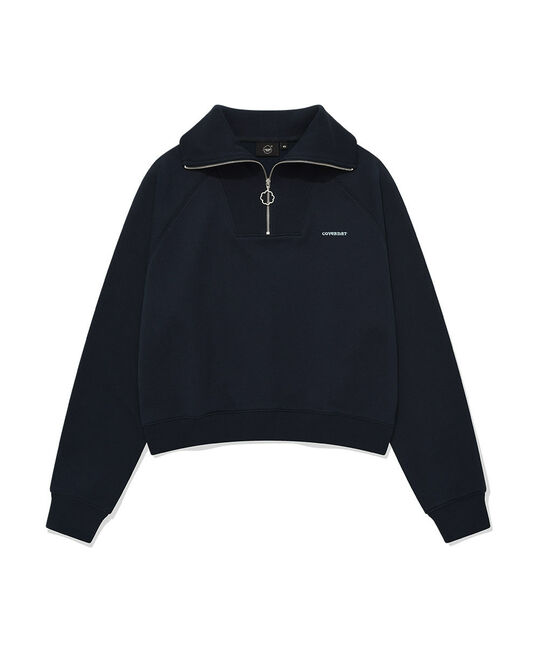 WOMEN HALF ZIP-UP SWEATSHIRT
