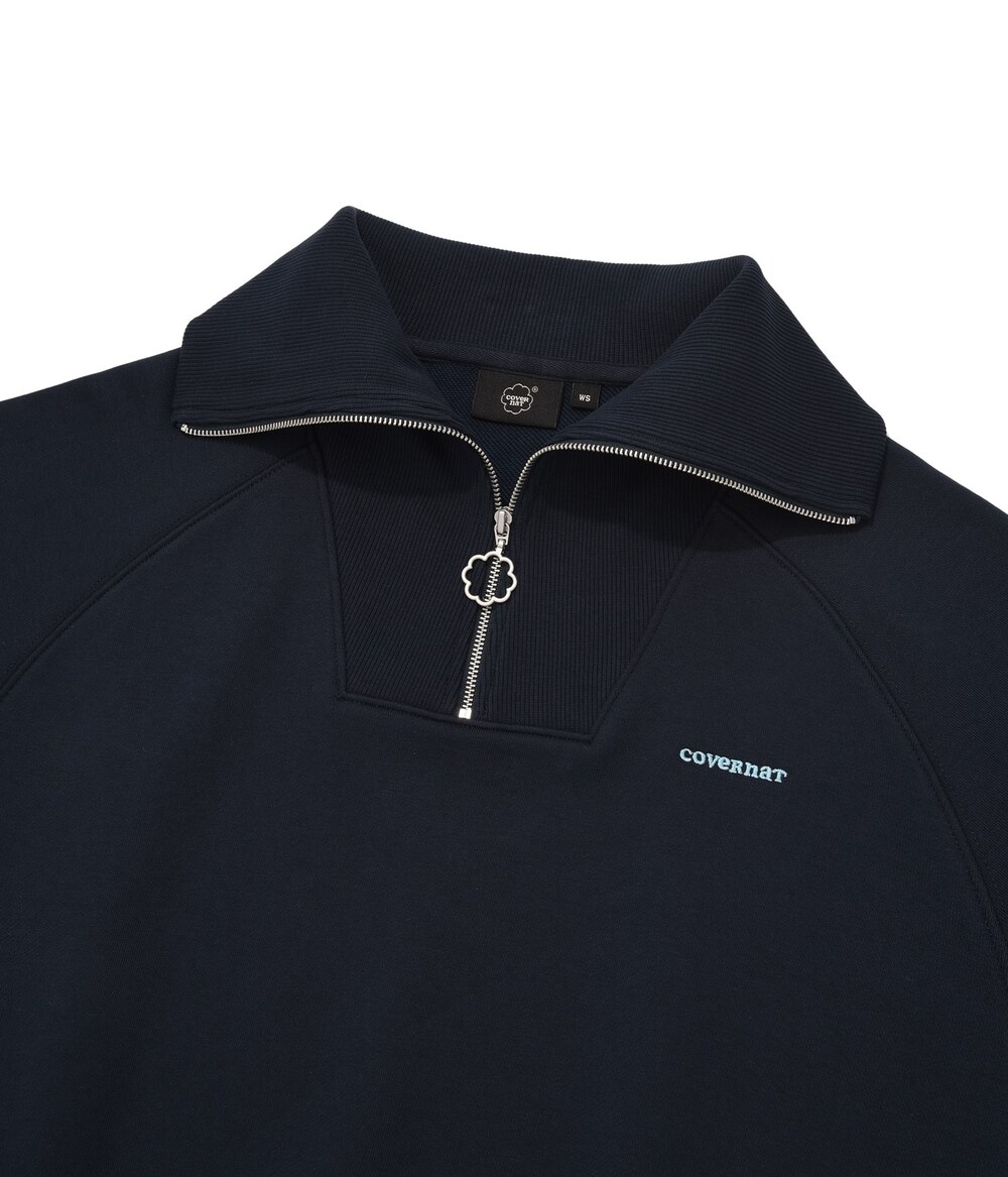 WOMEN HALF ZIP-UP SWEATSHIRT
