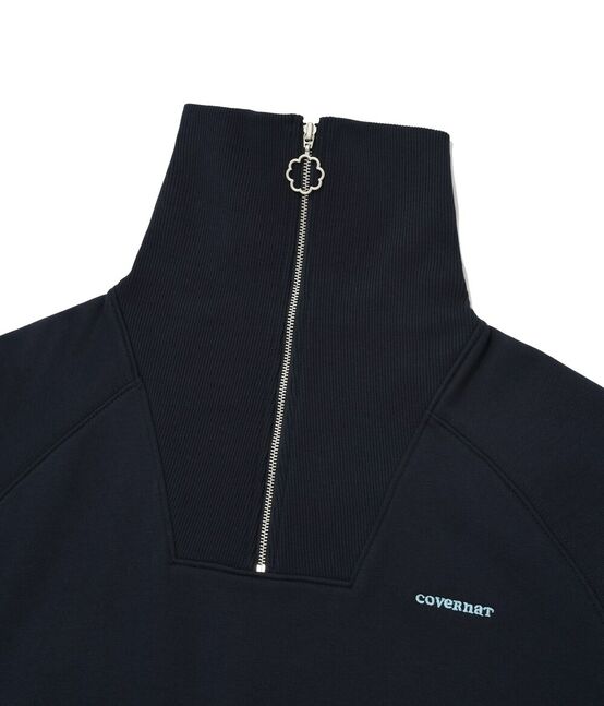 WOMEN HALF ZIP-UP SWEATSHIRT