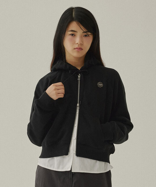 WOMEN OVER-FIT CLOVERHEART REGLAN HOODIED ZIP-UP