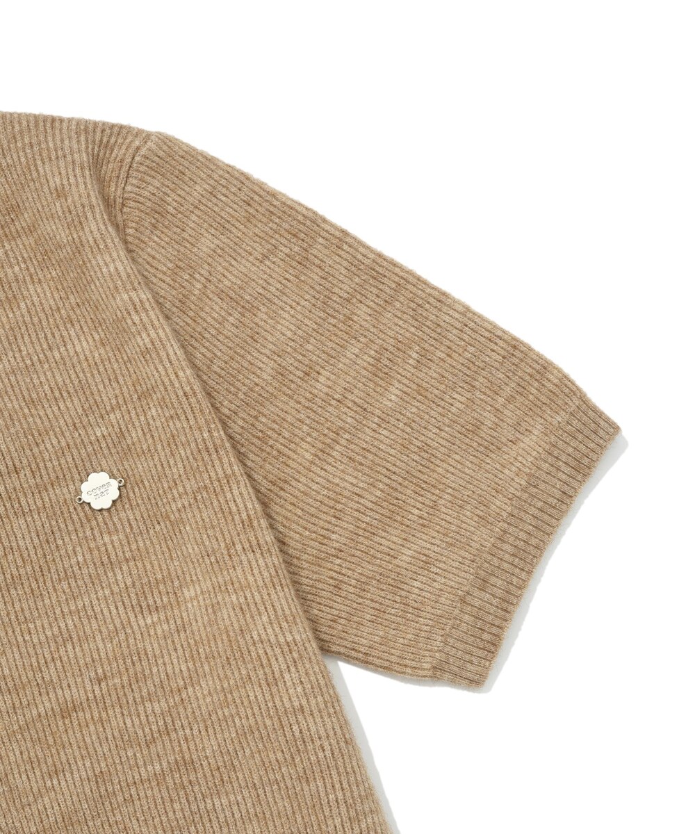 WOMEN HALTER-NECK CROP HALF SLEEVE KNIT