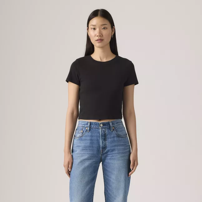 ESSENTIAL SPORTY TEE CAVIAR COTTON