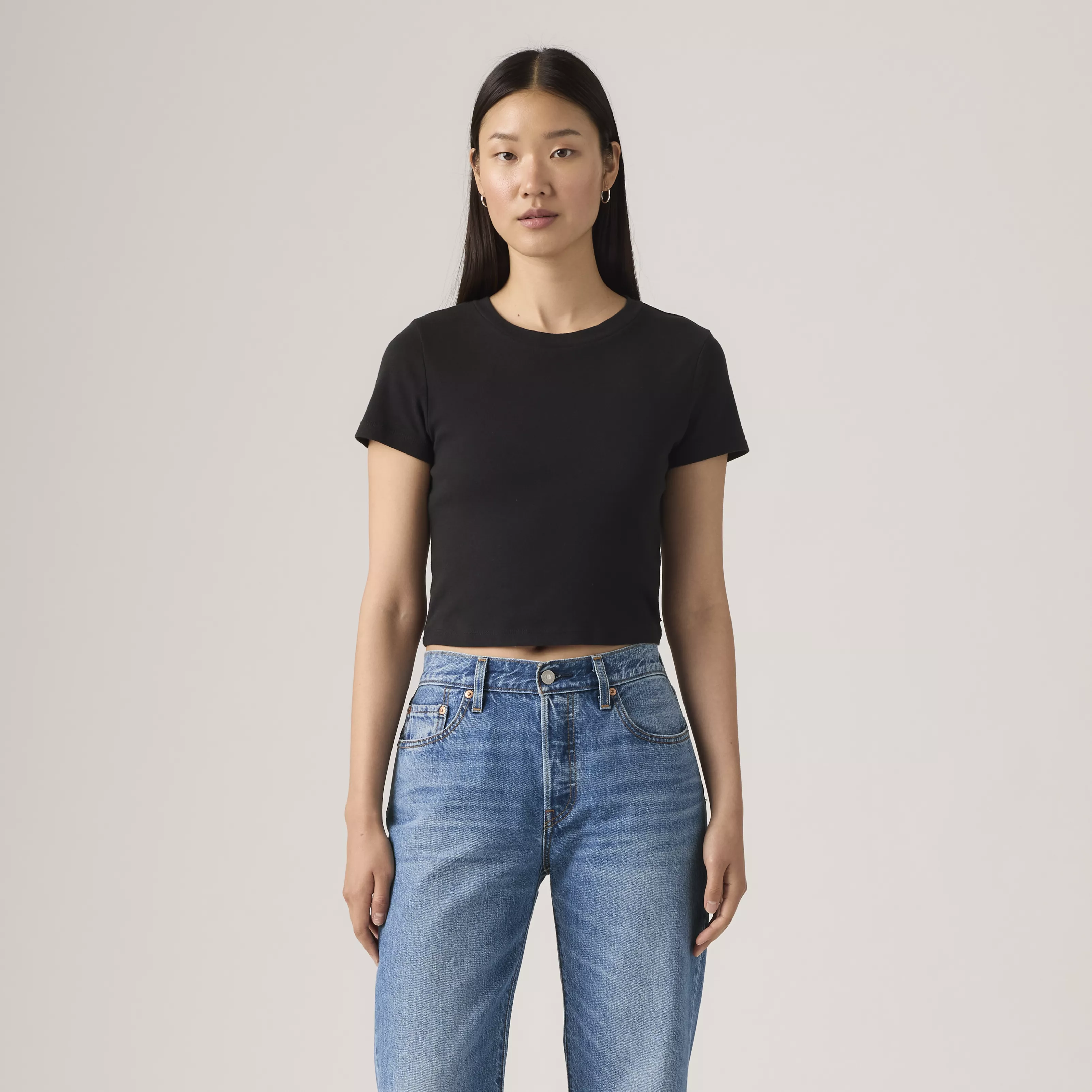 ESSENTIAL SPORTY TEE CAVIAR COTTON