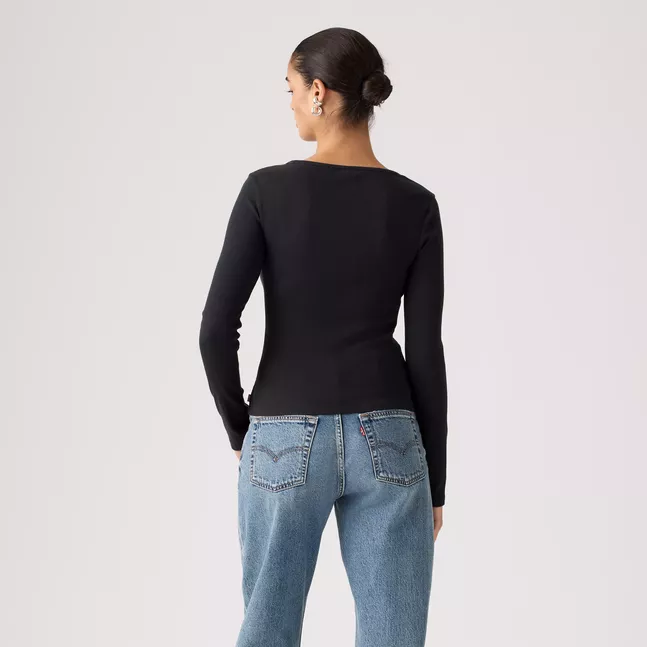 ESSENTIAL SQRD NECK LONG SLEEVE ANTHRAC
