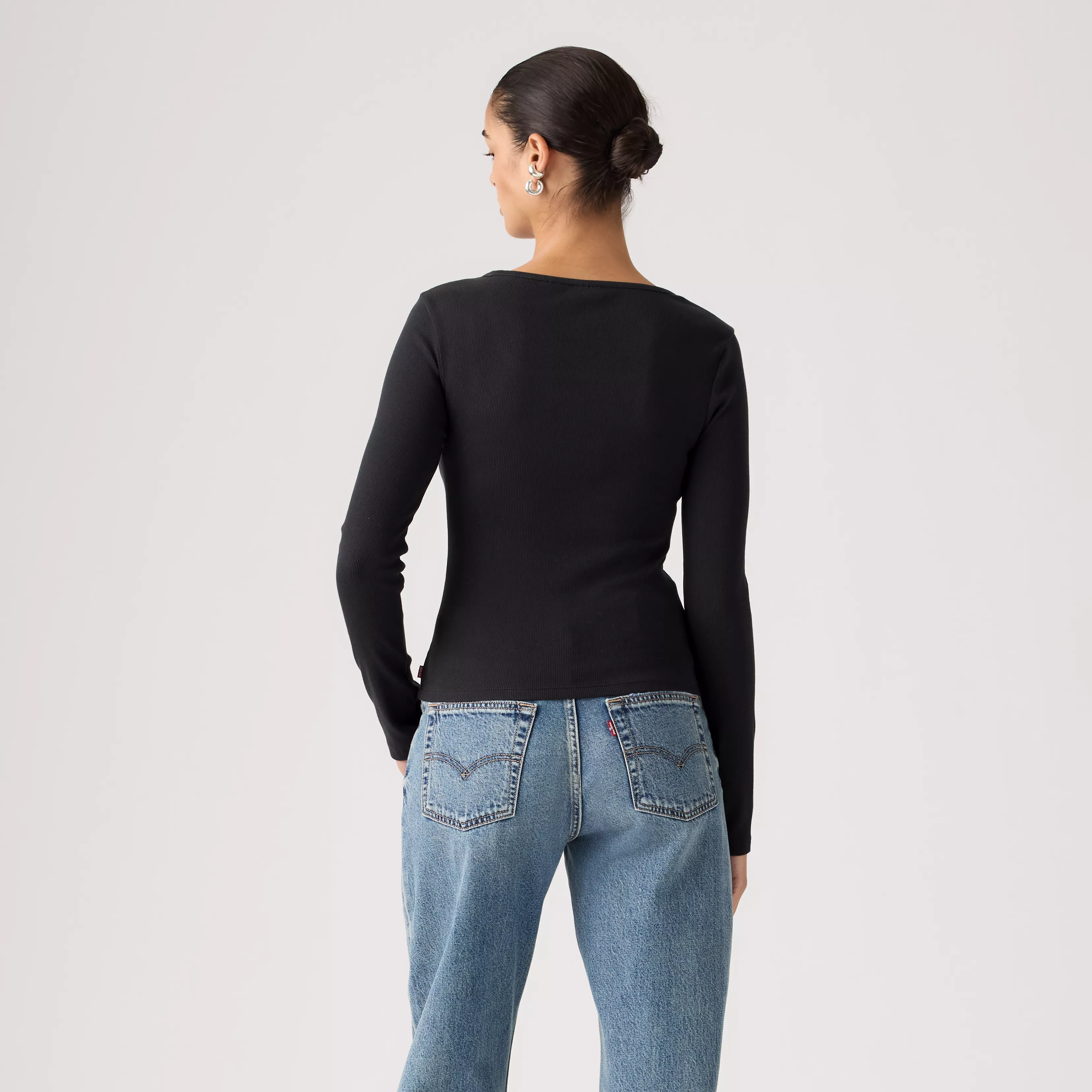 ESSENTIAL SQRD NECK LONG SLEEVE ANTHRAC