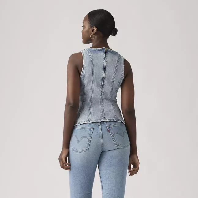 LEIGHTON PEPLUM TOP IN THE DUST STONE