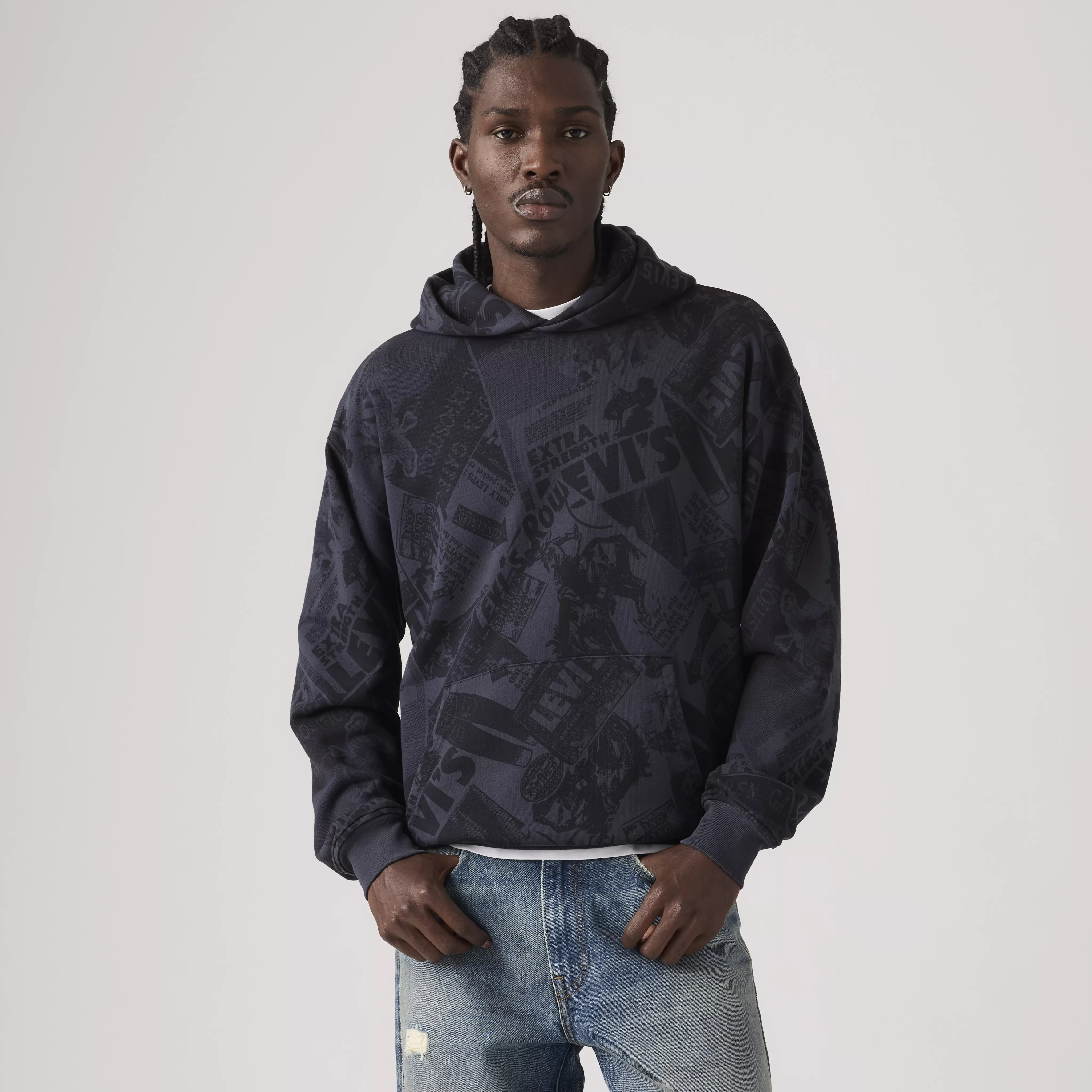 SUNSET GRAPHIC HOODIE COWBOY COLLAGE AO