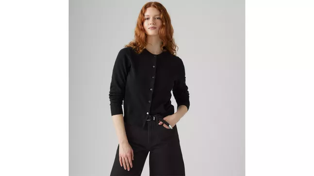 SUPER SOFT CREWNECK CARDI ANTHRACITE NI