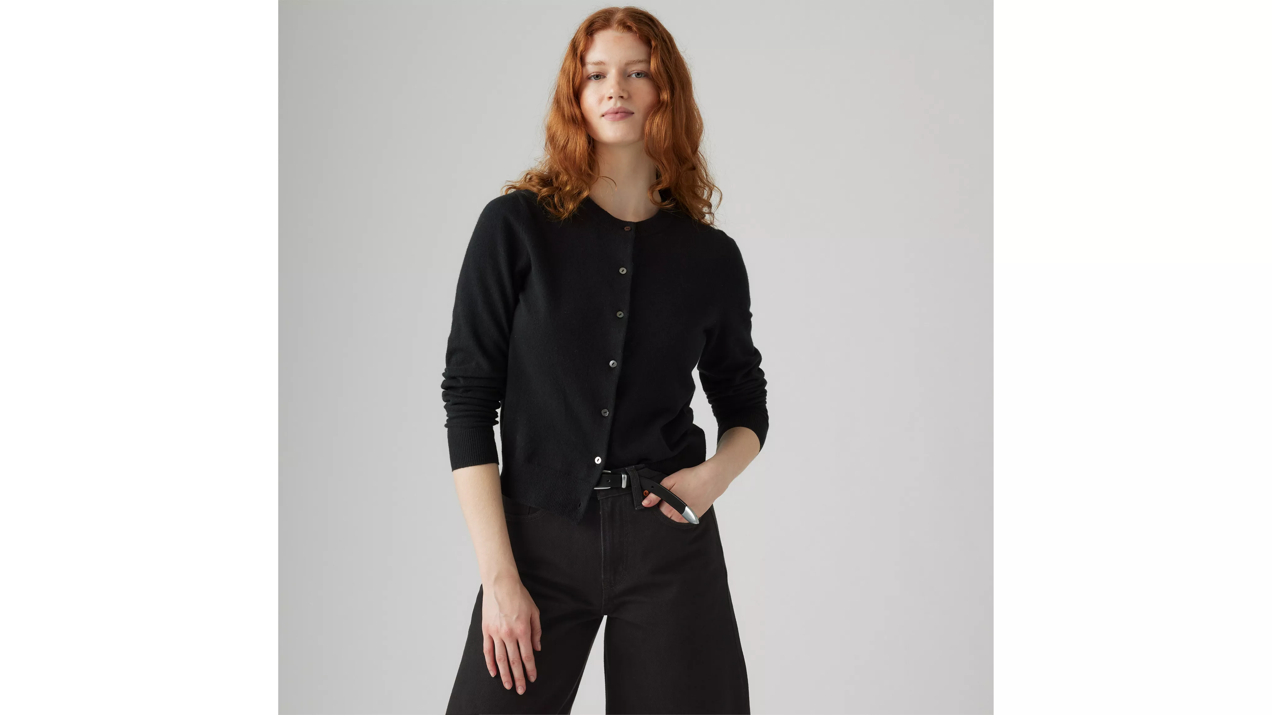 SUPER SOFT CREWNECK CARDI ANTHRACITE NI