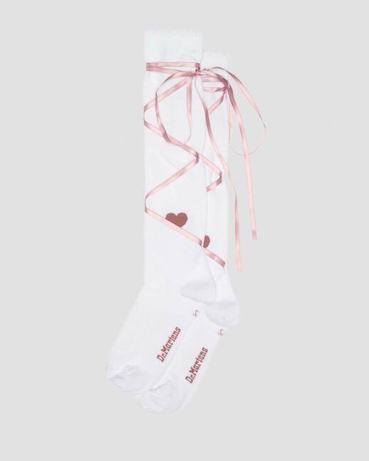 LONG LACE UP SOCK WHITE