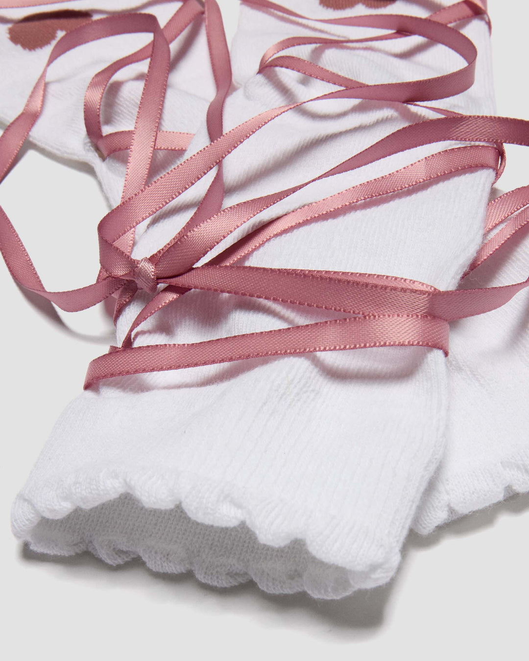 LONG LACE UP SOCK WHITE