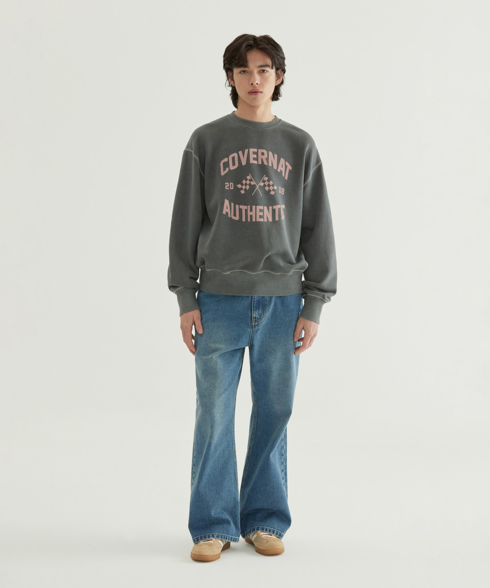 FLAG GRAPHIC PIGMENT SWEATSHIRT