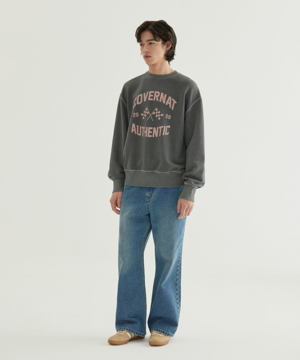 FLAG GRAPHIC PIGMENT SWEATSHIRT