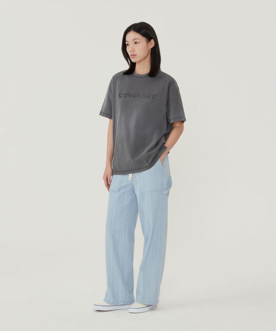 WOMEN OVERSIZED PIGMENT COOPER LOGO T-SHIRT