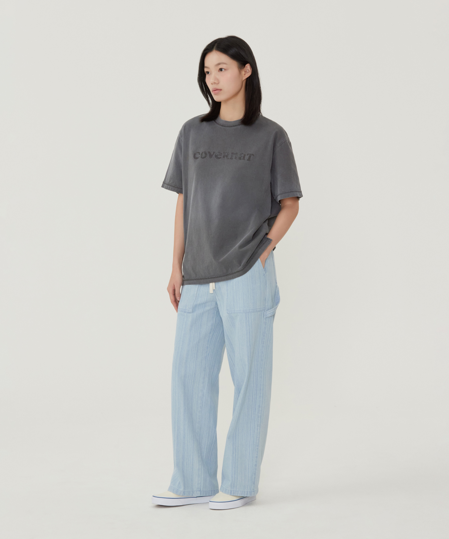 WOMEN OVERSIZED PIGMENT COOPER LOGO T-SHIRT