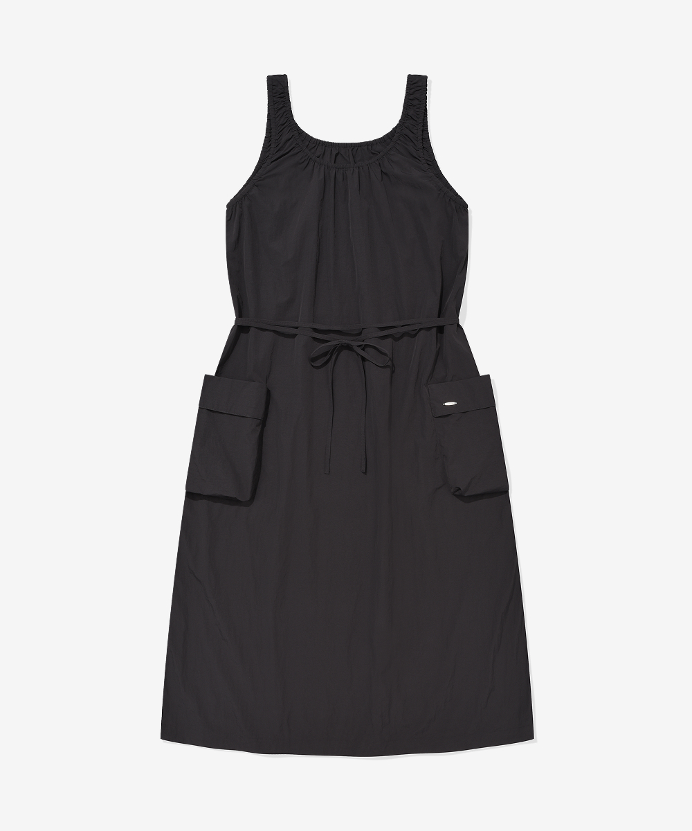 WOMEN CARGO POCKET SLEEVELESS DRESS